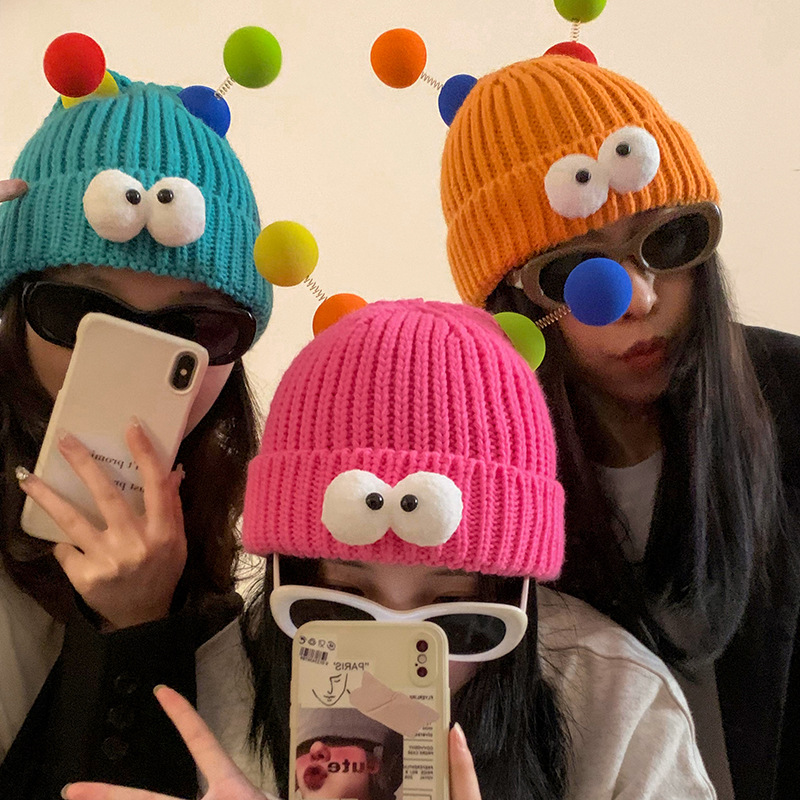 Funny Couple Style Knitted Hat Image 1