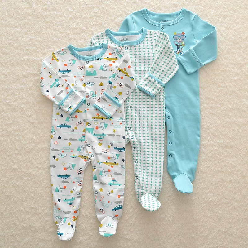 Baby Cotton-Wrapped Foot One-Piece Romper,Long-Sleeved Romper, Foot-Wrapped Climbing Suit