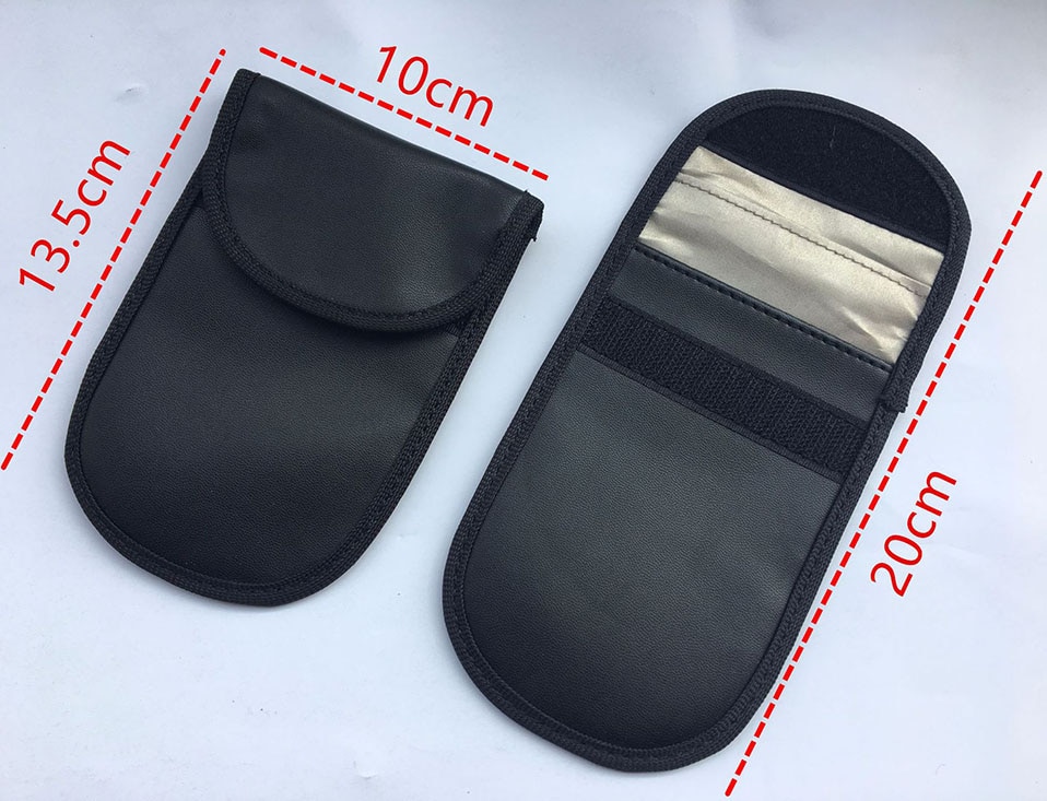 Car Keyless Home Storage Bags Organization Phone Car Key Keyless Entry Fob Signal Guard Blocker Black Faraday Bag (2)