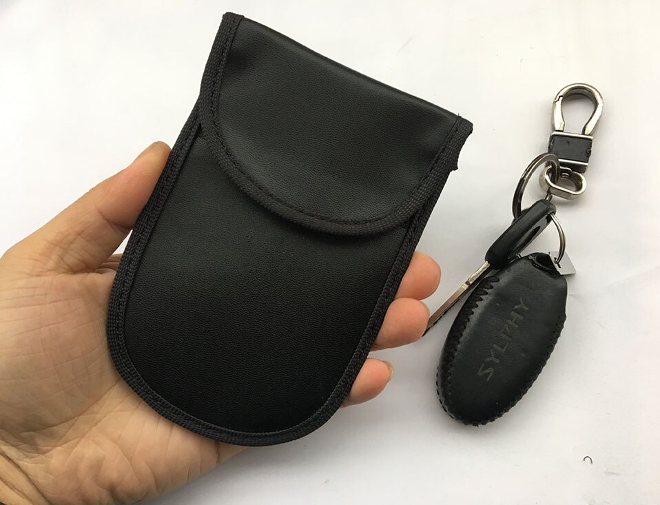Car Keyless Home Storage Bags Organization Phone Car Key Keyless Entry Fob Signal Guard Blocker Black Faraday Bag (3)