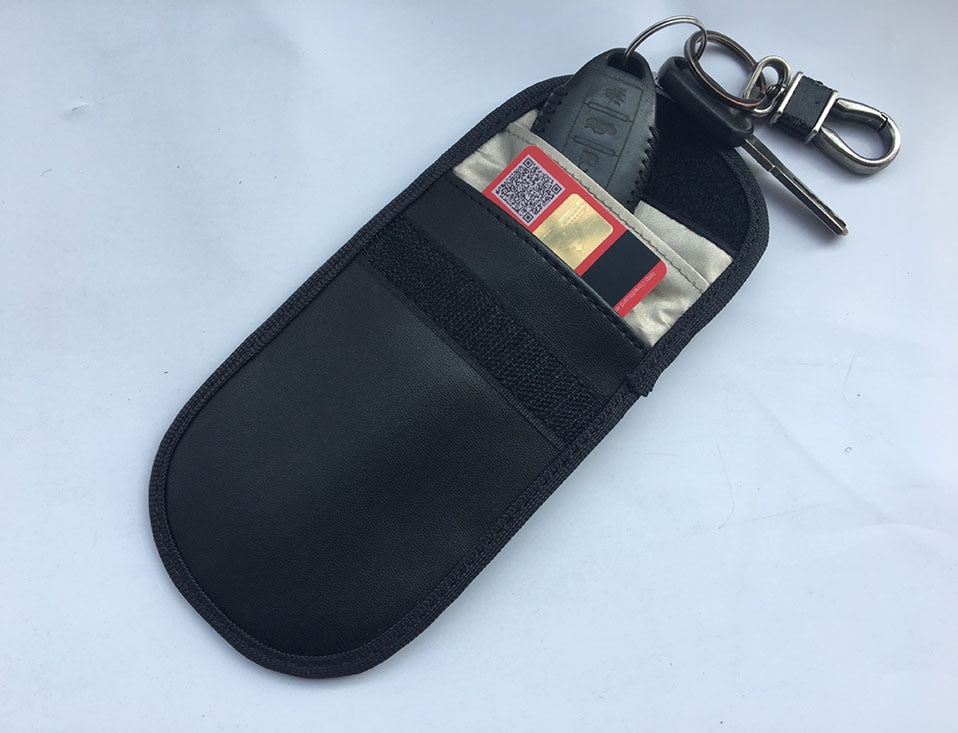 Car Keyless Home Storage Bags Organization Phone Car Key Keyless Entry Fob Signal Guard Blocker Black Faraday Bag (6)