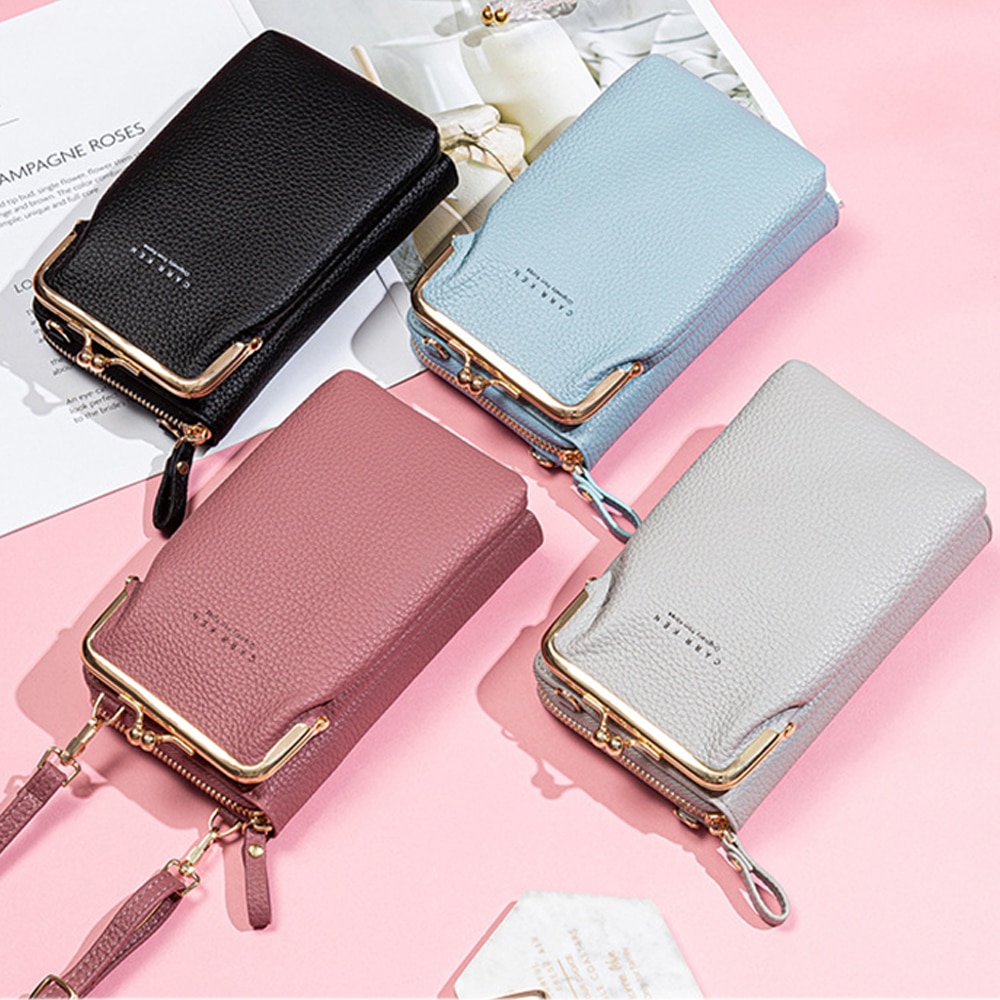 Fashion Lychee Pattern Solid Color Diagonal Shoulder Bag