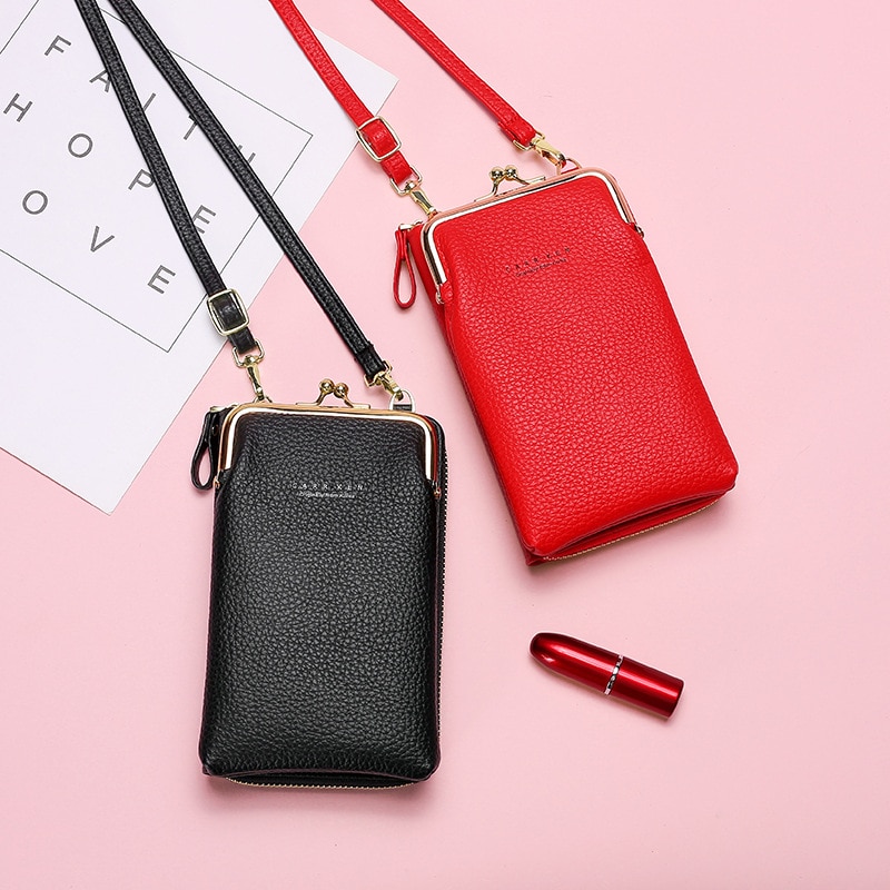 Fashion Lychee Pattern Solid Color Diagonal Shoulder Bag