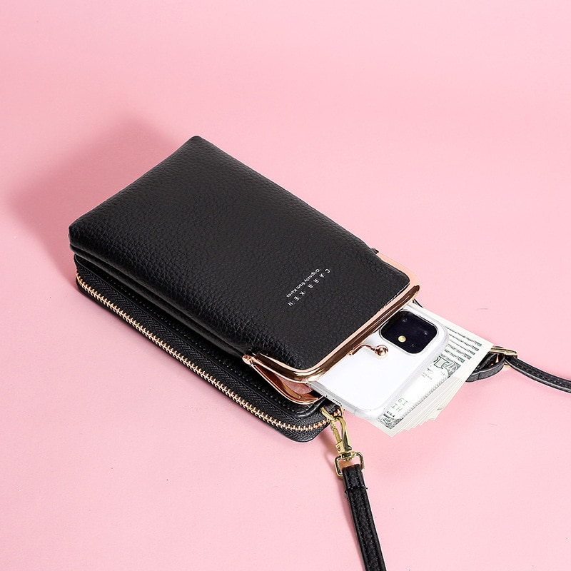 Fashion Lychee Pattern Solid Color Diagonal Shoulder Bag