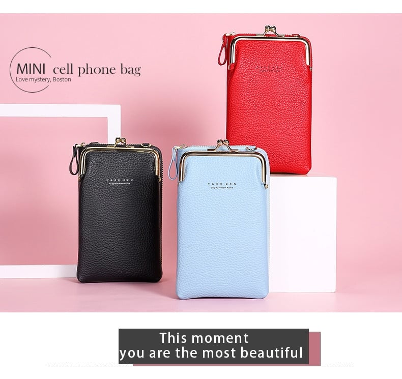 Fashion Lychee Pattern Solid Color Diagonal Shoulder Bag