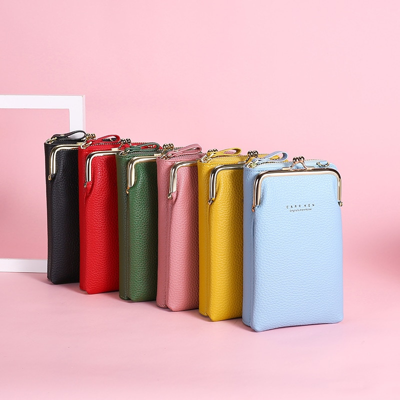 Fashion Lychee Pattern Solid Color Diagonal Shoulder Bag