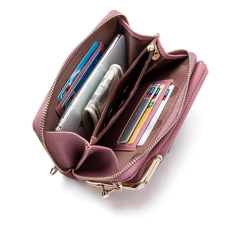 Fashion Lychee Pattern Solid Color Diagonal Shoulder Bag