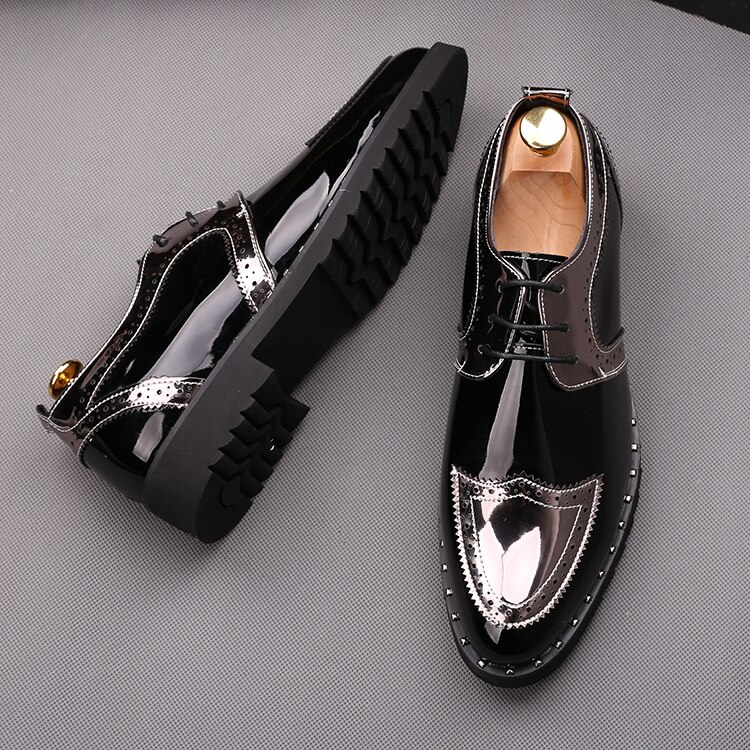 Summer British pointed casual leather shoes