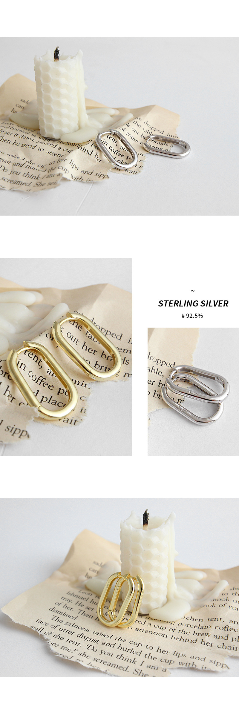 Minimalist Geometric Oval Ring Female Ear Buckle Ear Ring 1