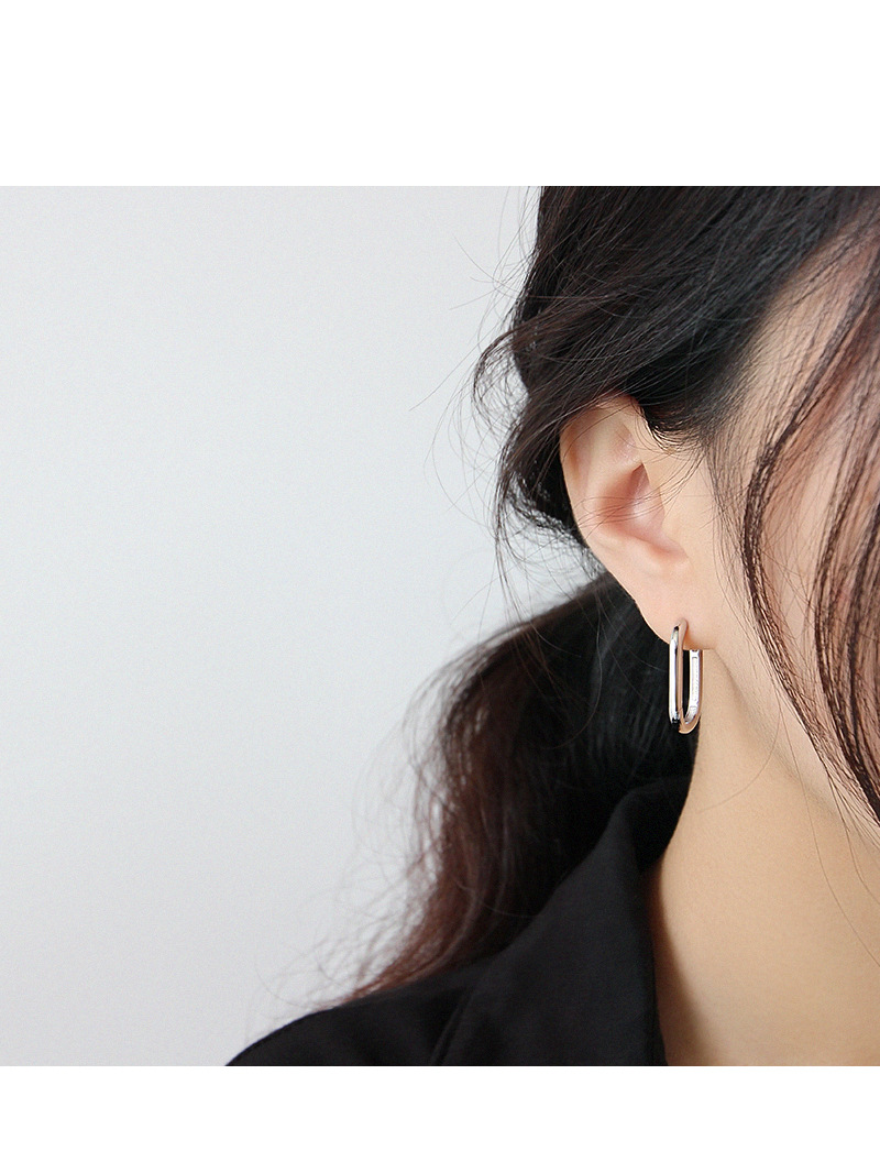 Minimalist Geometric Oval Ring Female Ear Buckle Ear Ring 2