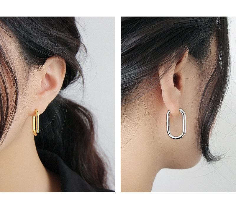 Minimalist Geometric Oval Ring Female Ear Buckle Ear Ring 3