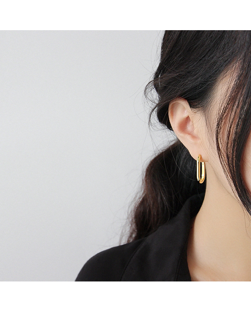 Minimalist Geometric Oval Ring Female Ear Buckle Ear Ring 4
