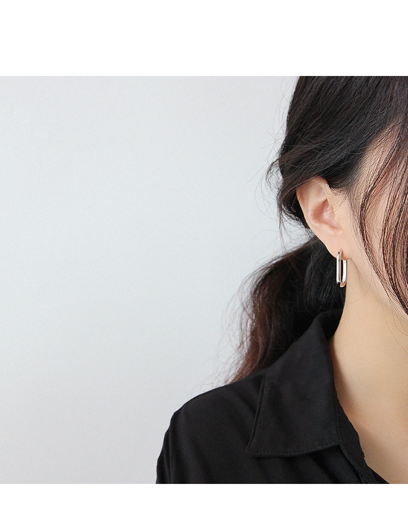 Minimalist Geometric Oval Ring Female Ear Buckle Ear Ring 6
