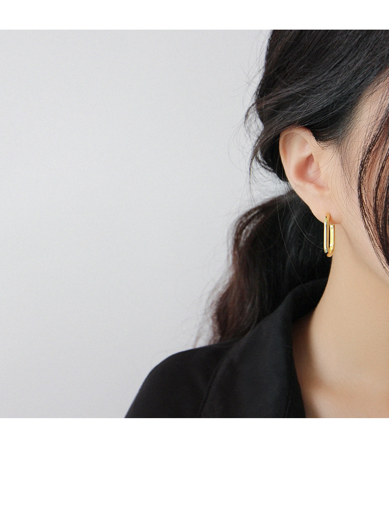 Minimalist Geometric Oval Ring Female Ear Buckle Ear Ring 7