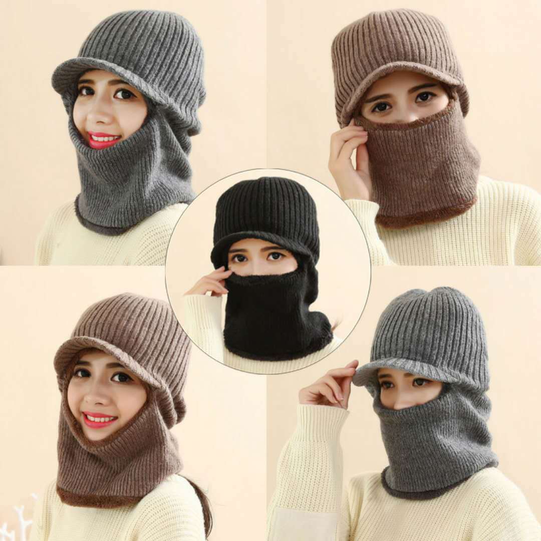 Thickened Warm Knitted Woolen Hat Black