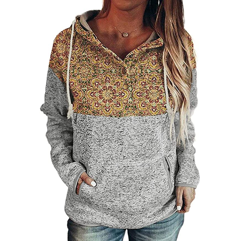 Christmas Print Pullover Hooded Ladies Sweater Image 3