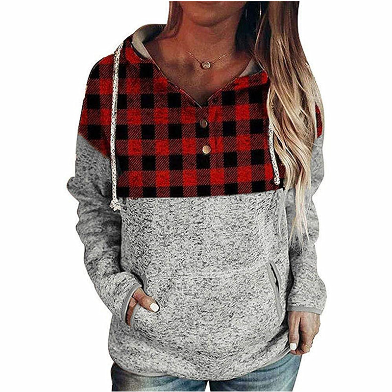 Christmas Print Pullover Hooded Ladies Sweater Image 4