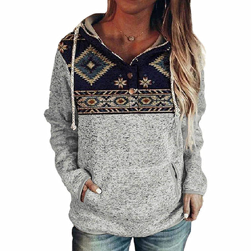 Christmas Print Pullover Hooded Ladies Sweater Image 7