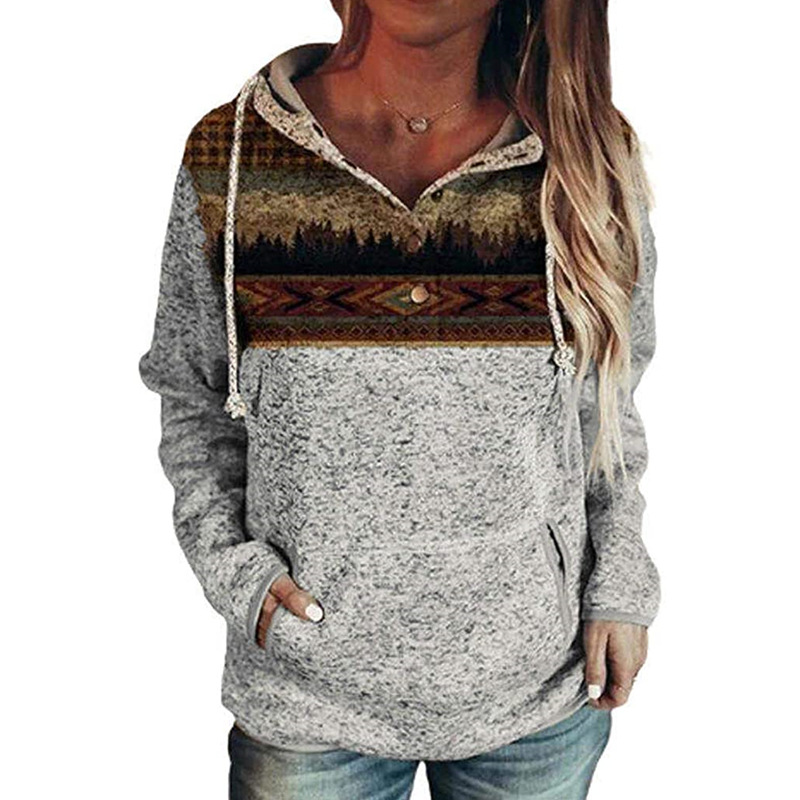 Christmas Print Pullover Hooded Ladies Sweater Image 8