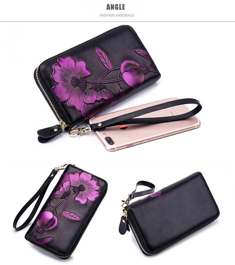 Bauhinia handbag with floral design