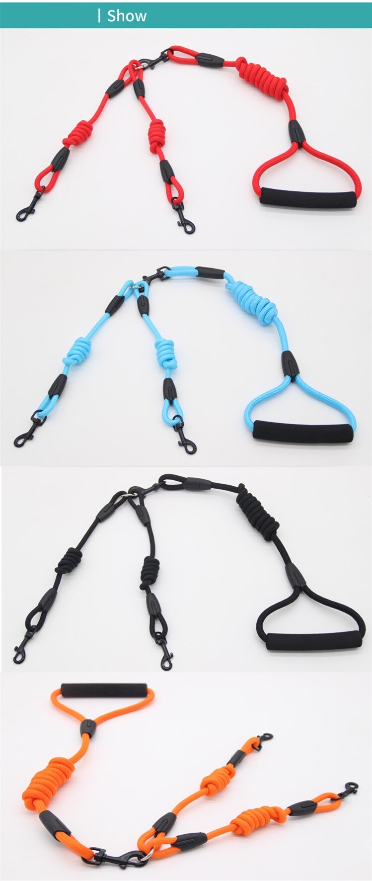 dadugo双狗牵引绳安全行走训练宠物牵引带牵引绳2条牵引绳尼龙大小sm 4颜色Dropshipping(2)
