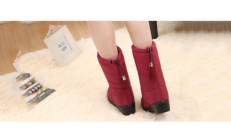 Botas cálidas de mujer con cuña