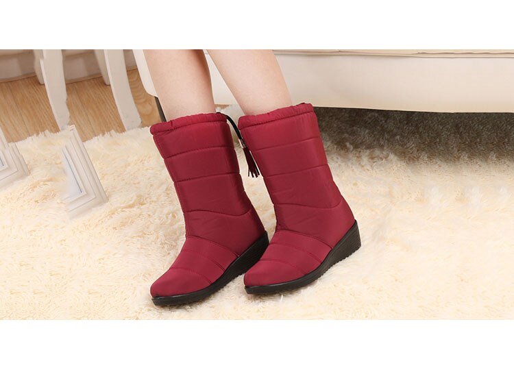 Botas cálidas de mujer con cuña
