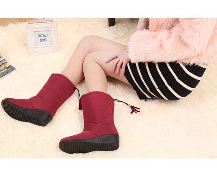 Botas cálidas de mujer con cuña