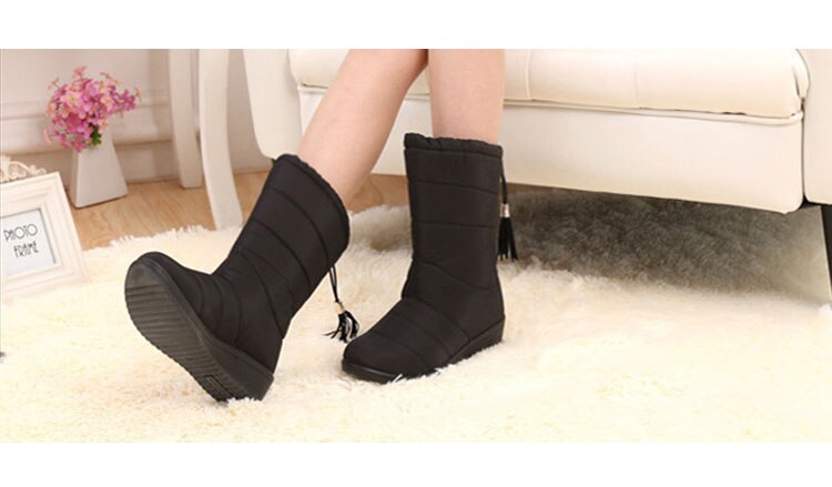 Botas cálidas de mujer con cuña