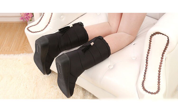 Botas cálidas de mujer con cuña
