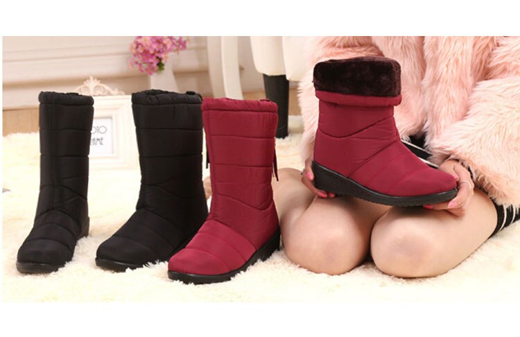 Botas cálidas de mujer con cuña