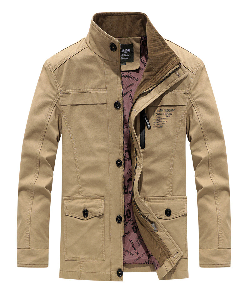 Men's Cotton Washed Coat Windbreaker Casual Jacket