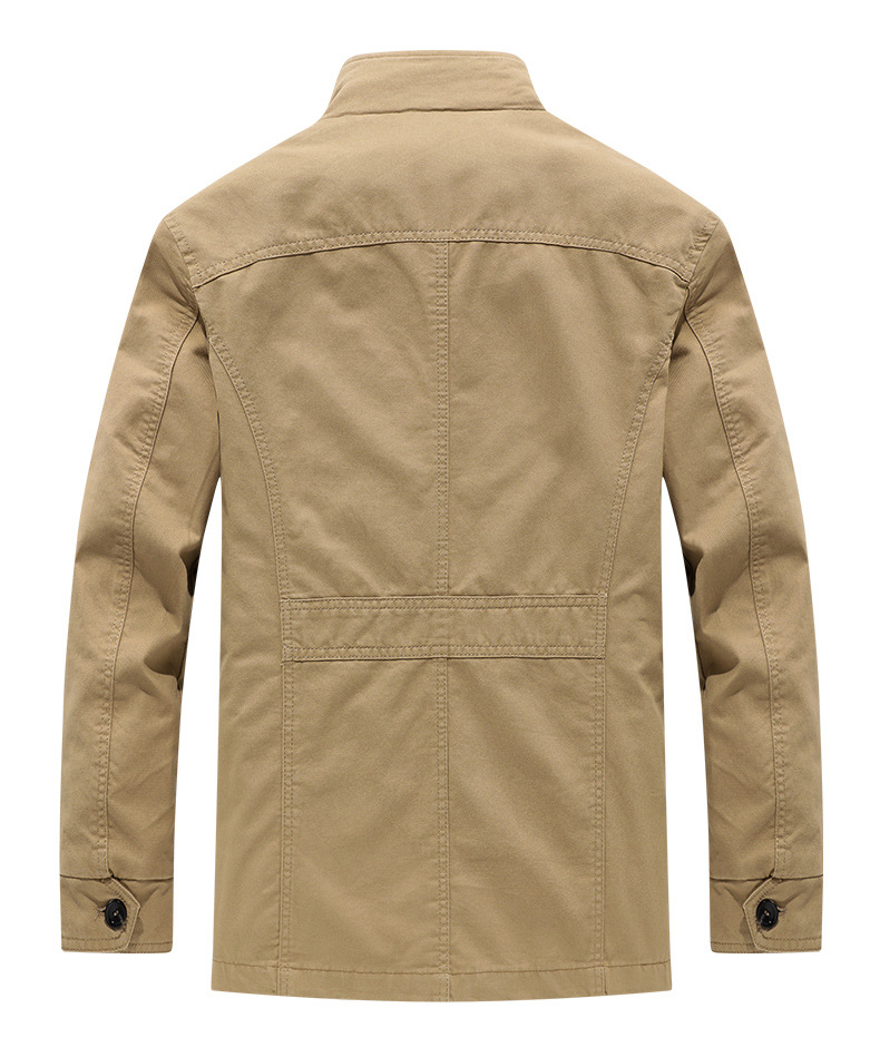 Men's Cotton Washed Coat Windbreaker Casual Jacket