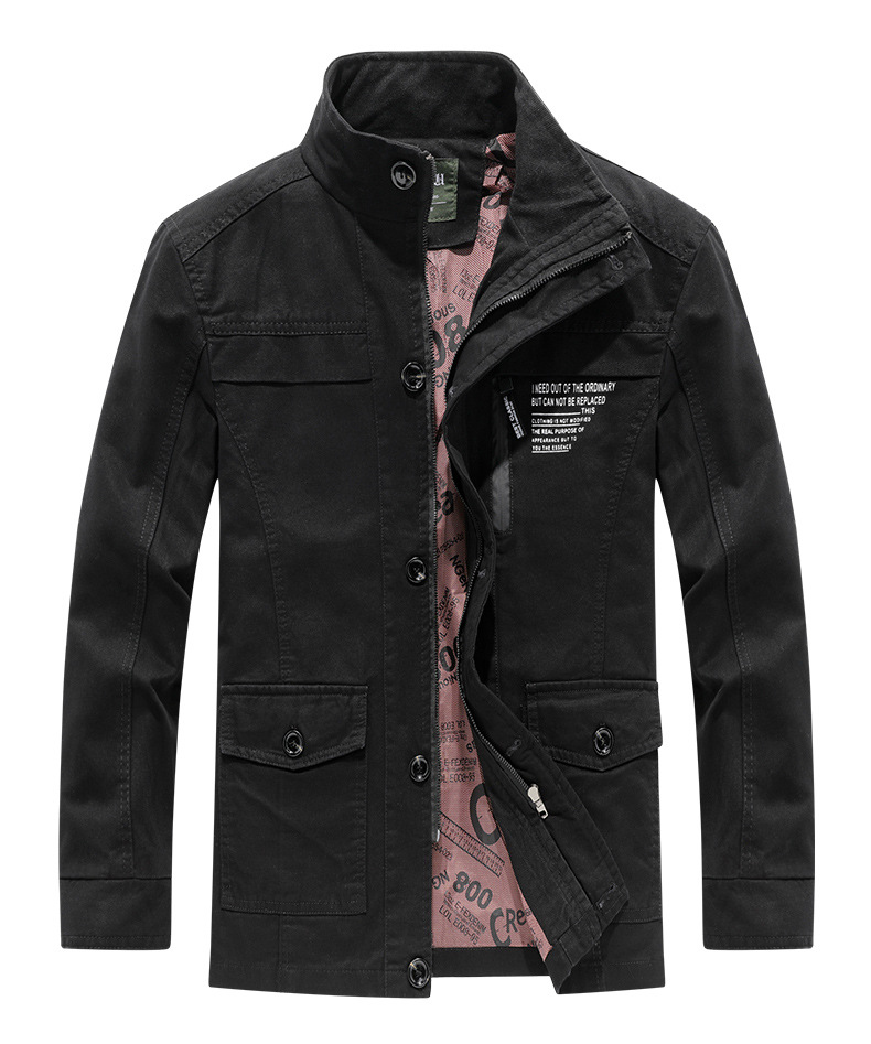 Men's Cotton Washed Coat Windbreaker Casual Jacket