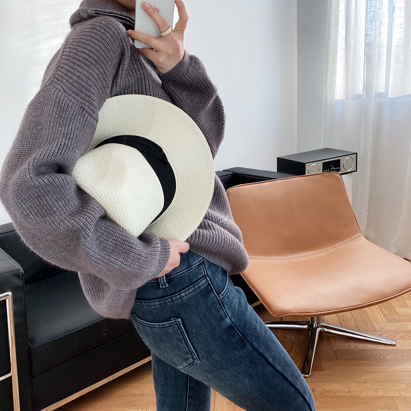 High Neck Zipper Lazy Loose Pullover Sweater Image 5