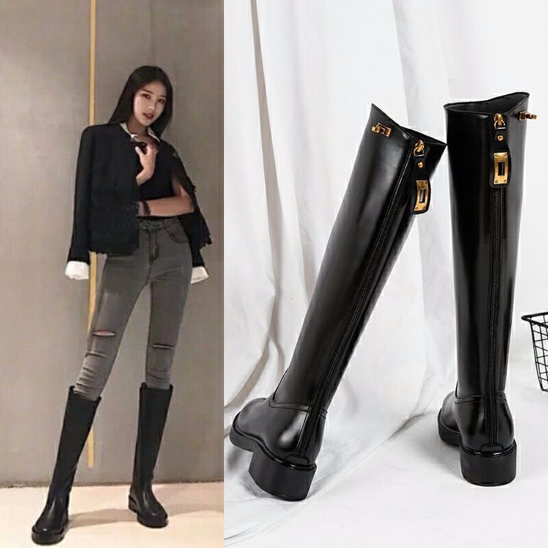 Stylish Black Velvet Lining Boots