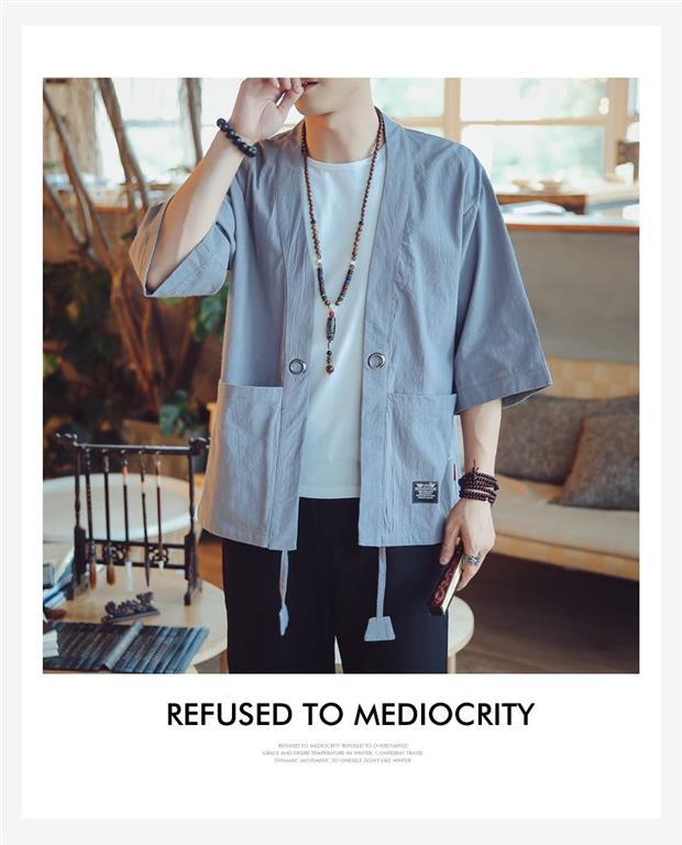 Three-quarter Sleeve Cardigan - Casual Style