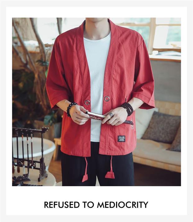 Three-quarter Sleeve Cardigan - Comfortable Fit