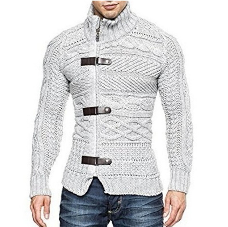 Men's Knitted Jacket - Black Grey