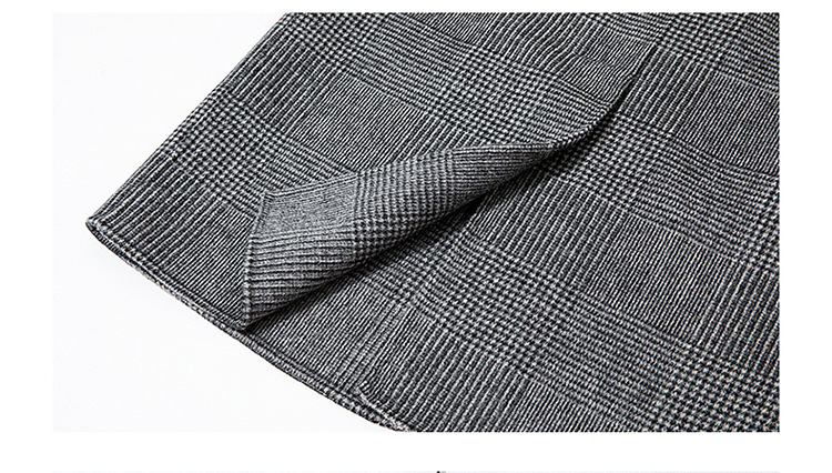 Houndstooth Reversible Men's Plaid Woolen Coat