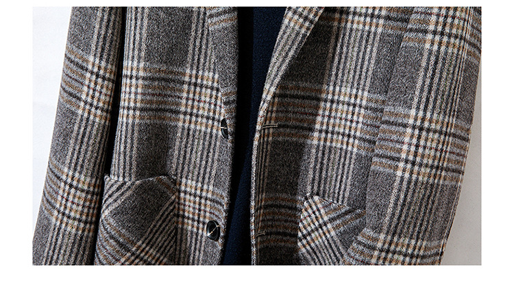 Houndstooth Reversible Men's Plaid Woolen Coat