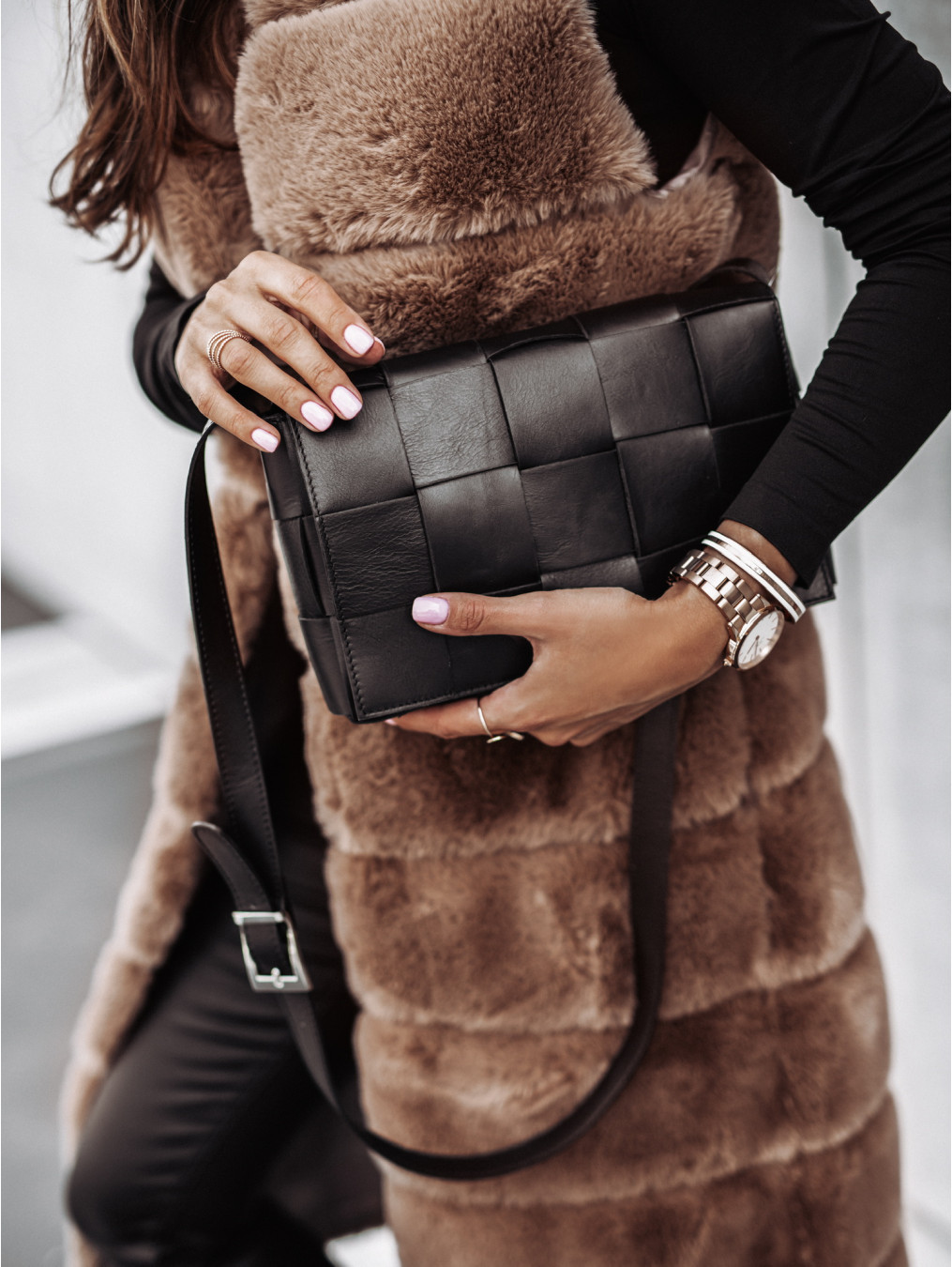 Long Round Neck Fur Vest Jacket 7