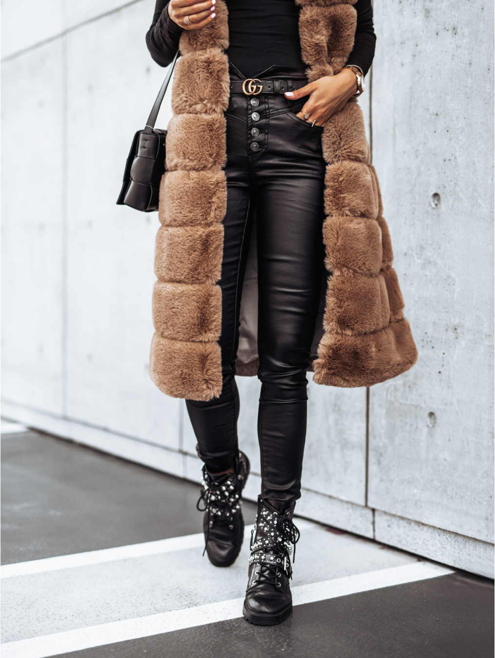 Long Round Neck Fur Vest Jacket 9