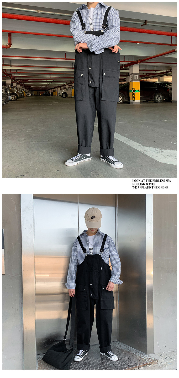 Japanese overalls loose jumpsuit