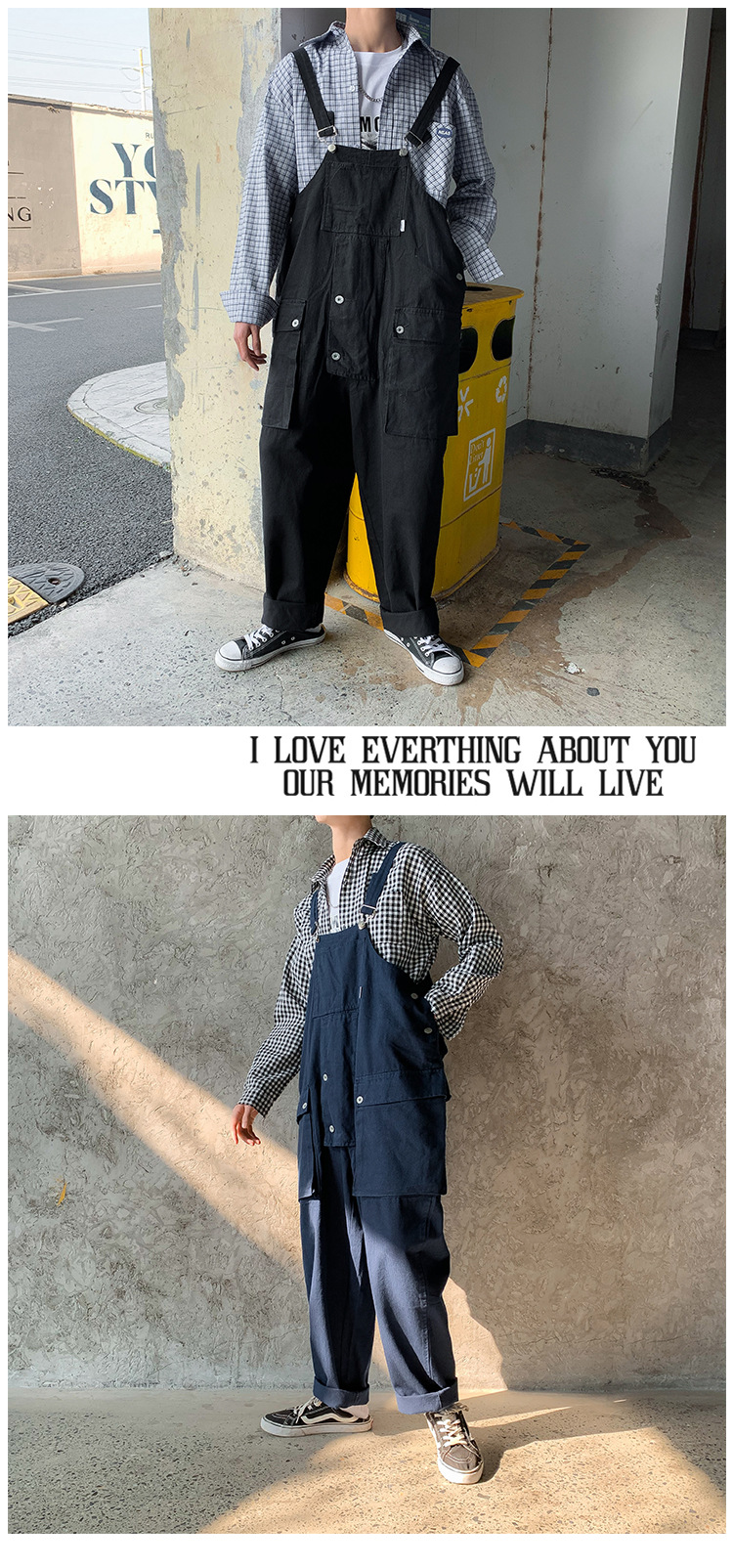 Japanese overalls loose jumpsuit