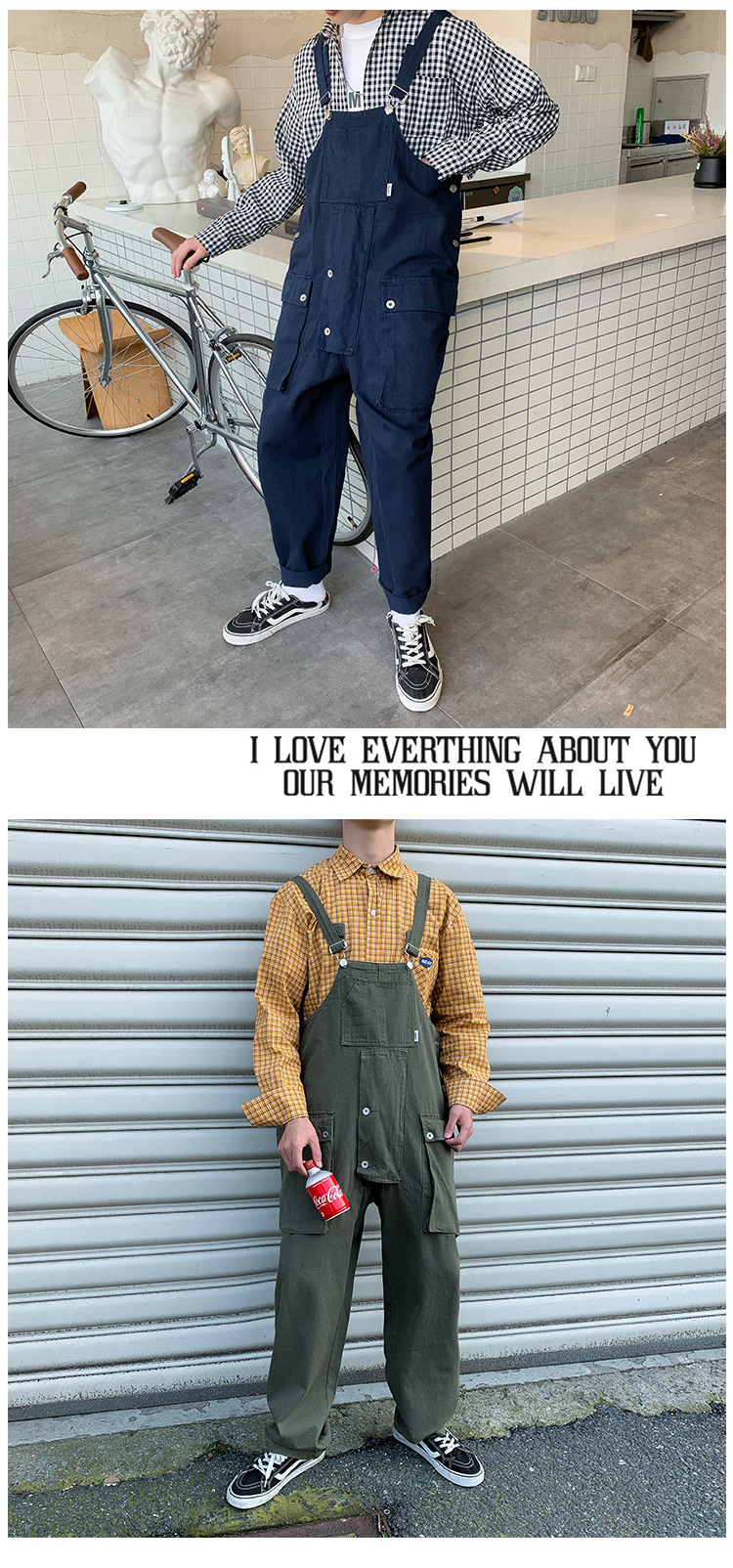 Japanese overalls loose jumpsuit