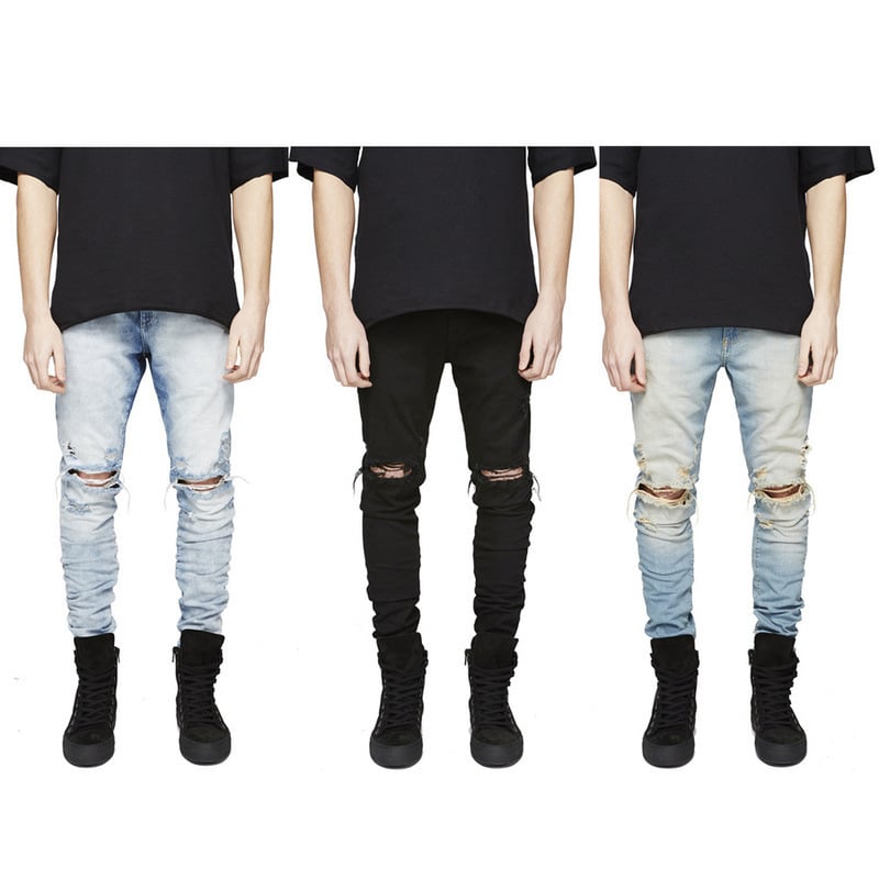 Street Men's Knee-Skinned Jeans 2