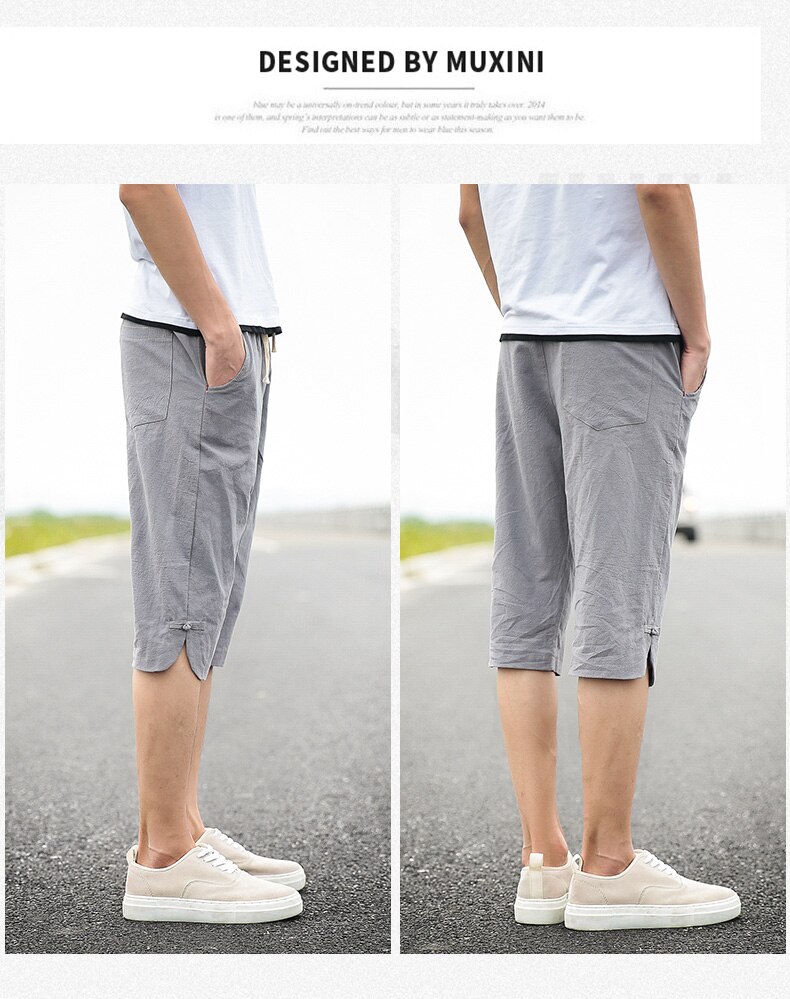 Summer Casual Loose Beach Men's Cropped Pants
