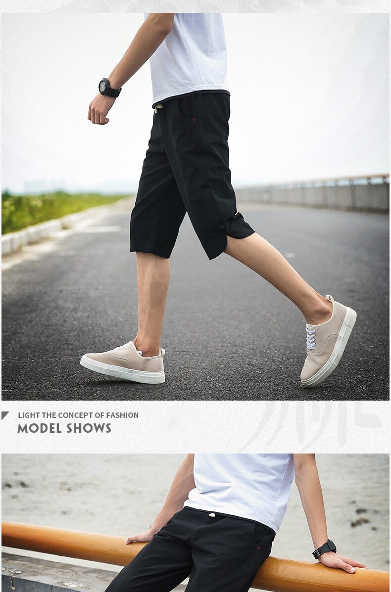 Summer Casual Loose Beach Men's Cropped Pants