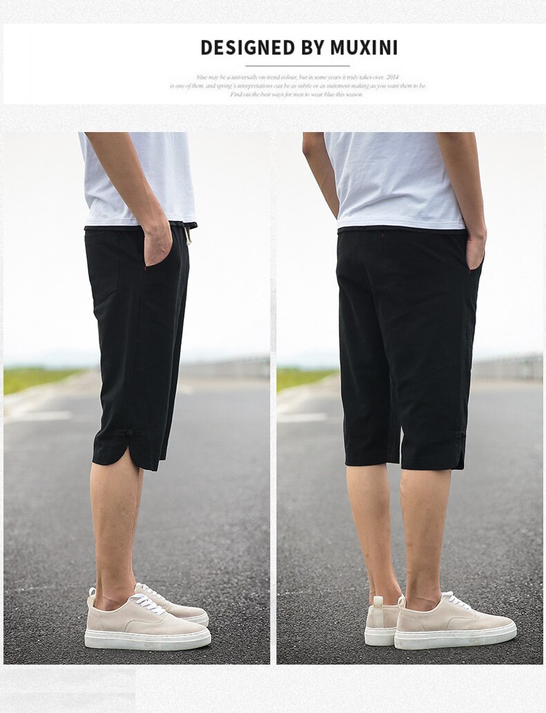 Summer Casual Loose Beach Men's Cropped Pants